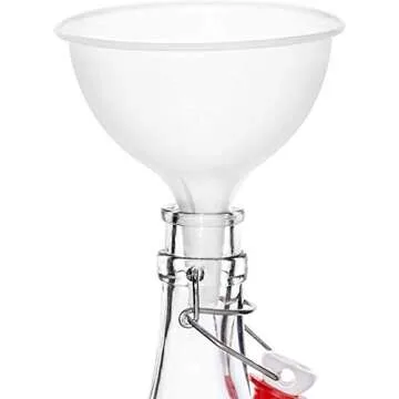 Chef’s Star 16 Oz Empty Beer Bottles, Swing Top Glass Bottles, Flip Top Glass Bottle with Caps, Fermentation Home Brewing Kombucha Beer and Coquito, with Brush and Funnel, Clear, Set of 12