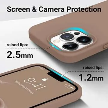 AOTESIER Shockproof Designed for iPhone 14 Pro Max Case, [Food Grade Silicone] [Military Drop Protection] with Anti-Scratch Lining Protective Phone Case for 14 ProMax, 6.7 inch, Light Brown