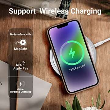 AOTESIER Shockproof Designed for iPhone 14 Pro Max Case, [Food Grade Silicone] [Military Drop Protection] with Anti-Scratch Lining Protective Phone Case for 14 ProMax, 6.7 inch, Light Brown