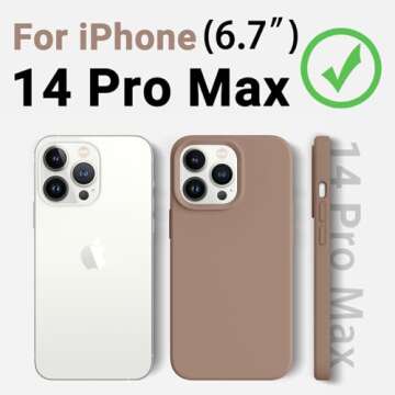 AOTESIER Shockproof Designed for iPhone 14 Pro Max Case, [Food Grade Silicone] [Military Drop Protection] with Anti-Scratch Lining Protective Phone Case for 14 ProMax, 6.7 inch, Light Brown