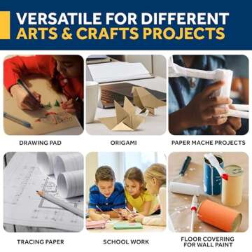 Large Brown Kraft Paper Roll - 36" x 1200" (100 ft) - Made in USA - Ideal for Gift Wrapping, Packing...