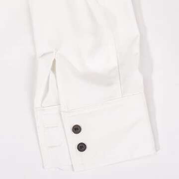 Sedrinuo Women Sexy Long Sleeve Ruched Dress Tie Front Button Up Loose Maxi Dresses White