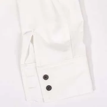 Sedrinuo Women Sexy Long Sleeve Ruched Dress Tie Front Button Up Loose Maxi Dresses White