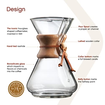 Chemex Coffee Maker - Premium 10-Cup Pour-Over