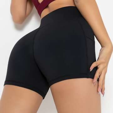 Stylish Darkterror Women's Crossover Waist Workout Shorts