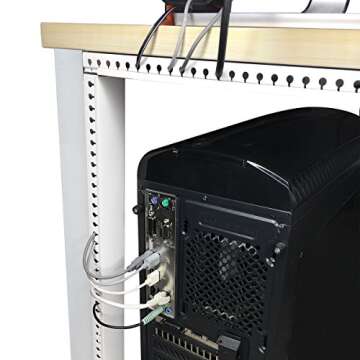 Cable Raceway Kit, Stageek Cable Management System Open Slot Wiring Raceway Duct with Cover, On-Wall Concealer Organizer to Hide Wires Cords for TVs, Computers - 9x15.4inch, White