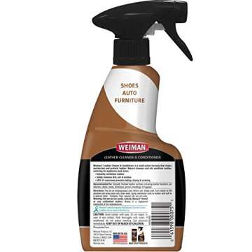 Weiman Leather Cleaner and Conditioner for Furniture - 12 Ounce - 2 Pack - Ultra Violet Protection H...