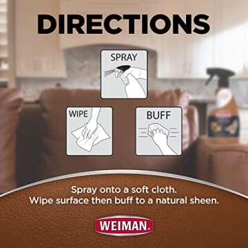 Weiman Leather Cleaner and Conditioner for Furniture - 12 Ounce - 2 Pack - Ultra Violet Protection Help Prevent Cracking or Fading of Leather Couches, Car Seats, Shoes, Purses