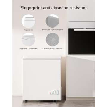 Bodacious 3.5 cuft Chest Freezer - Compact, Energy-Efficient & Quiet Mini Deep Freezer with Removable Baskets for Apartments, RVs, and Garages
