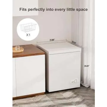 Bodacious 3.5 cuft Chest Freezer - Compact, Energy-Efficient & Quiet Mini Deep Freezer with Removable Baskets for Apartments, RVs, and Garages