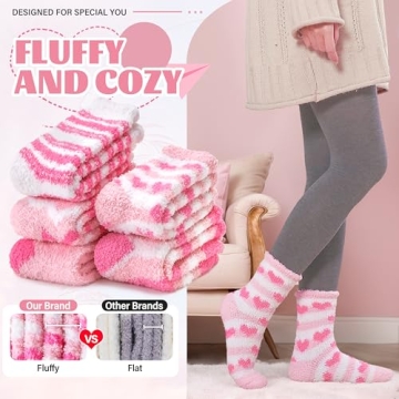 Women's Fuzzy Socks - Cozy Fleece Winter Cabin Slippers