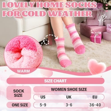 Women's Fuzzy Socks - Cozy Fleece Winter Cabin Slippers
