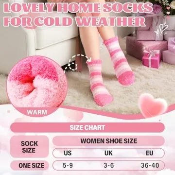 Women's Fuzzy Socks - Cozy Fleece Winter Cabin Slippers
