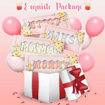 Y1tvei 4Pcs Preppy Patch Varsity Letter Makeup Bag Sewn with Pink Skin Hair Face Stuff Chenille Lett...