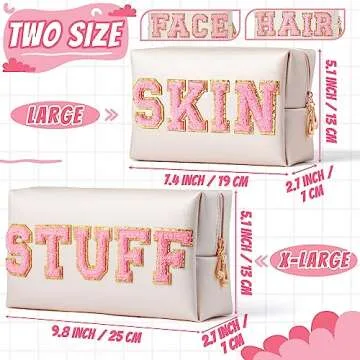 Y1tvei 4Pcs Stylish Makeup Bag Set for Women