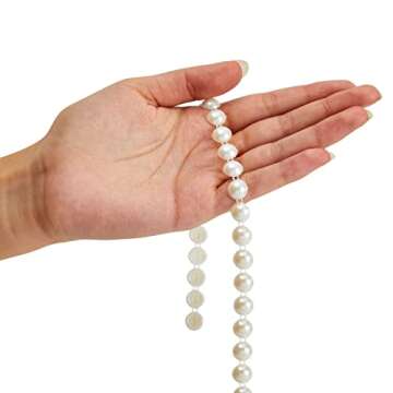 Pearl Strings for Crafts - Elegant 10mm White Garland