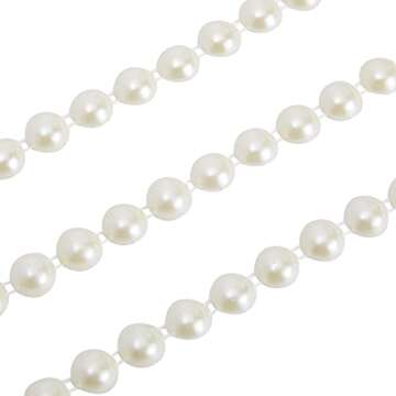 Pearl Strings for Crafts - Elegant 10mm White Garland