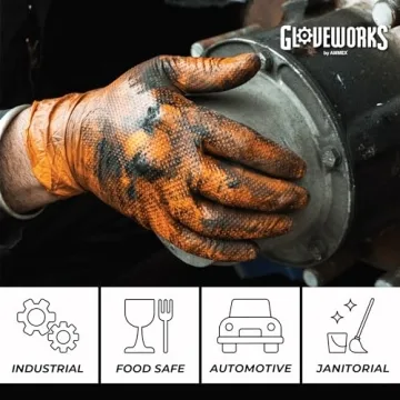 GLOVEWORKS HD Orange Nitrile Gloves 8 Mil Heavy Duty