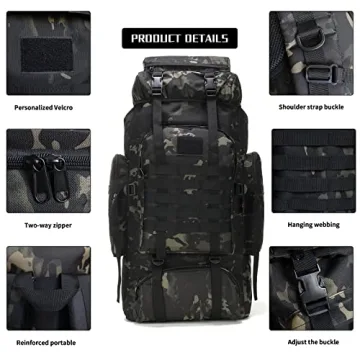 W WINTMING 70L Hiking Backpack for Outdoor Adventures