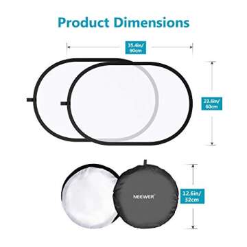 NEEWER Light Diffuser Panel for Photography, 23.6"x35"/60x90cm Soft White Diffuser Fabric with Carry Bag, Collapsible Pop Out Light Modifier for Studio and Outdoor Portrait, Product, Video Shooting
