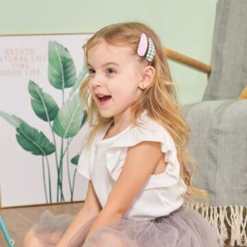 Girl Hair Clips Floral Print Toddler Hair Clips Non Slip Wrapped Snap Hairpins for Kids Barrettes Hair Accessories for Baby Toddler Girls