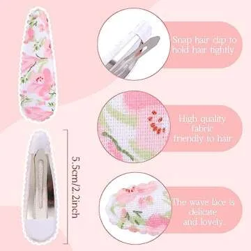 Girl Hair Clips Floral Print Toddler Hair Clips Non Slip Wrapped Snap Hairpins for Kids Barrettes Hair Accessories for Baby Toddler Girls
