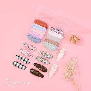 Girl Hair Clips Floral Print Toddler Hair Clips Non Slip Wrapped Snap Hairpins for Kids Barrettes Hair Accessories for Baby Toddler Girls