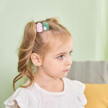 Girl Hair Clips Floral Print Toddler Hair Clips Non Slip Wrapped Snap Hairpins for Kids Barrettes Hair Accessories for Baby Toddler Girls
