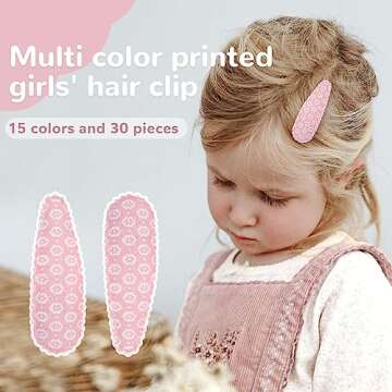 Girl Hair Clips Floral Print Toddler Hair Clips Non Slip Wrapped Snap Hairpins for Kids Barrettes Hair Accessories for Baby Toddler Girls
