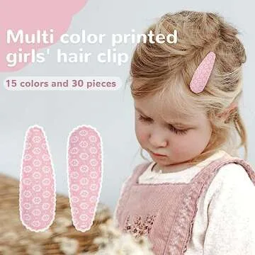Girl Hair Clips Floral Print Toddler Hair Clips Non Slip Wrapped Snap Hairpins for Kids Barrettes Hair Accessories for Baby Toddler Girls