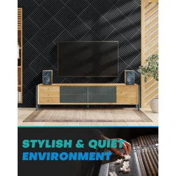 50 Pack Sound Proof Foam Panels for Walls, 2 X 12 X 12 Inches Acoustic Foam Panels, High Density Acoustic Panels Sound Absorbing, Noise Cancelling Studio Wedges, Black (NOT INCLUDE ADHESIVE)