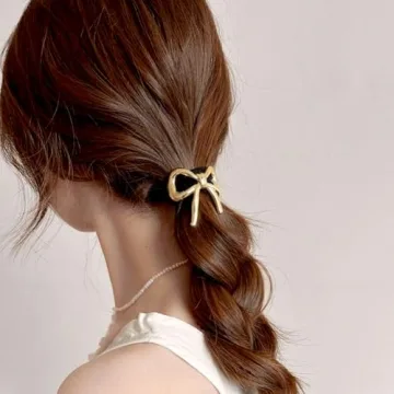 Gold Bow Ponytail Holders Elegant Hair Ties for Women