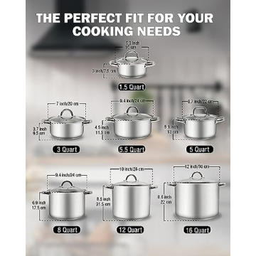 Cook N Home 16 Quart Stockpot with Lid Essential Cookware