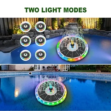 Yzert Solar Water Fountain with LED Lights and Battery