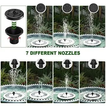 Yzert Solar Water Fountain with LED Lights and Battery