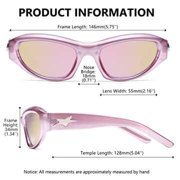 LIKSMU Wrap Around Fashion Sunglasses for Women Men Trendy Futuristic Oval Shades Y2K Sun Glasses 100% UV Protection Pink Mirrored Lens and Pink Frame