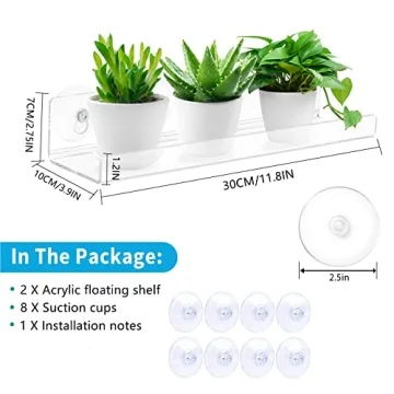 Skewo 12 Inch Acrylic Plant Shelves for Indoor Plants