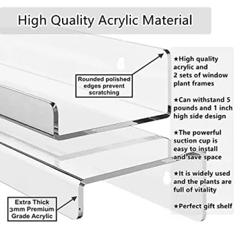 Skewo 12 Inch Acrylic Plant Shelves for Indoor Plants
