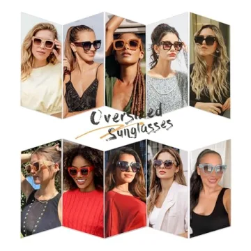 SOJOS Vintage Oversized Square Sunglasses for Women Stylish UV400 Protection