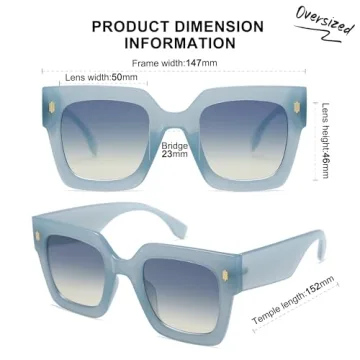 SOJOS Vintage Oversized Square Sunglasses for Women Stylish UV400 Protection