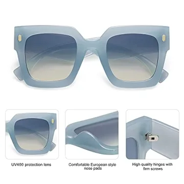 SOJOS Vintage Oversized Square Sunglasses for Women Stylish UV400 Protection