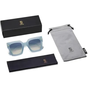 SOJOS Vintage Oversized Square Sunglasses for Women Stylish UV400 Protection