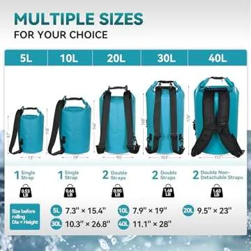 MARCHWAY Floating Waterproof Dry Bag Backpack 5L/10L/20L/30L/40L, Roll Top Sack Keeps Gear Dry for Kayaking, Rafting, Boating, Swimming, Camping, Hiking, Beach, Fishing (Teal, 20L)