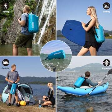 MARCHWAY Floating Waterproof Dry Bag Backpack 5L/10L/20L/30L/40L, Roll Top Sack Keeps Gear Dry for Kayaking, Rafting, Boating, Swimming, Camping, Hiking, Beach, Fishing (Teal, 20L)