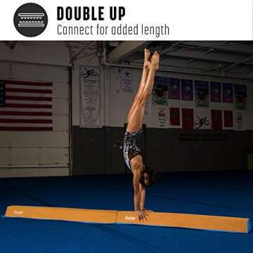 Franklin Sports Gymnastics Balance Beam - Institutional Grade - Gym Equipment - Sectional - Padded Mat - Expandable - For Home Use - Balance Beam for Kids