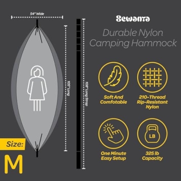 Durable Hammock 400 lb Capacity for Camping & Relaxation