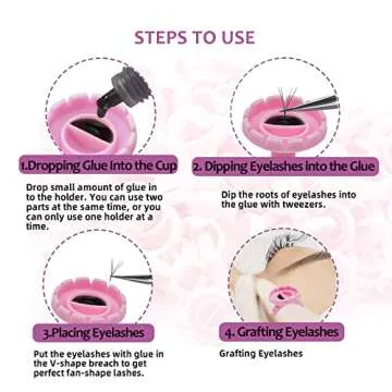 Glue Rings for Eyelash Extensions Dimsem Glue Rings100 PCS, Lash Glue Holder for Volume Lash Fan, Lash Glue Cup for Lashes Supplies, Pink