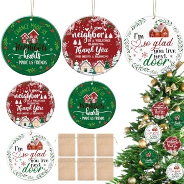 Reallnaive 6 Pack Christmas Neighbor Gifts – Ceramic Ornaments & Tree Decorations