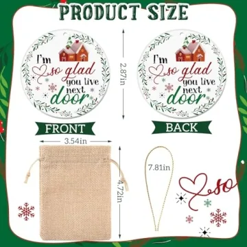 Christmas Neighbor Gift Set - 6 Ceramic Ornaments