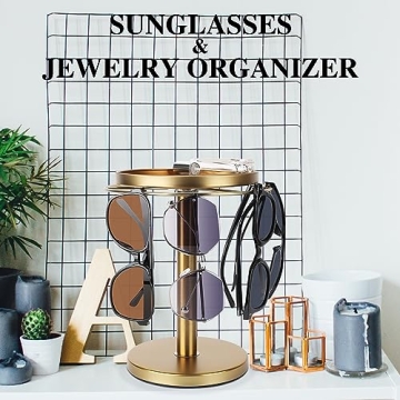KONDYFAYO Rotating Sunglass Organizer for Stylish Storage